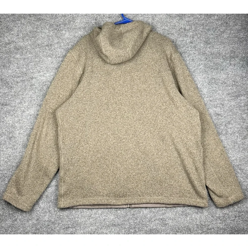 The North Face Jacket Men XXL Brown Sherpa Fleece Hooded Full Zip Sweater Knit